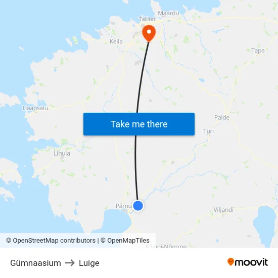 Gümnaasium to Luige map