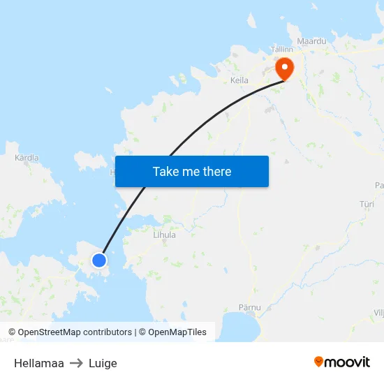 Hellamaa to Luige map