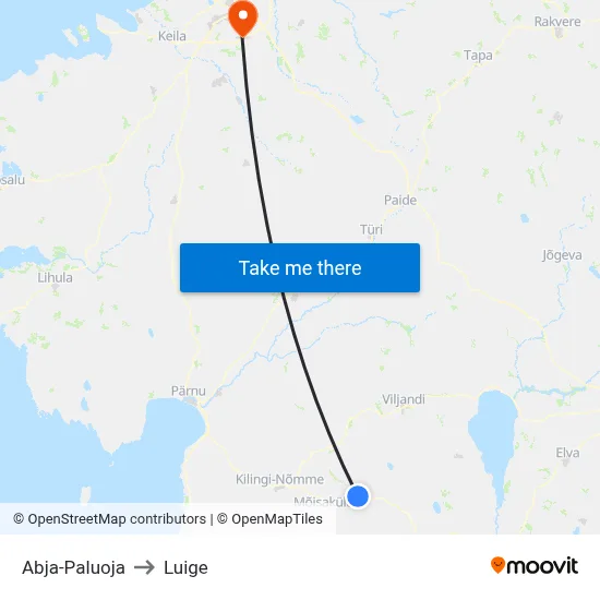 Abja-Paluoja to Luige map