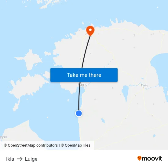 Ikla to Luige map