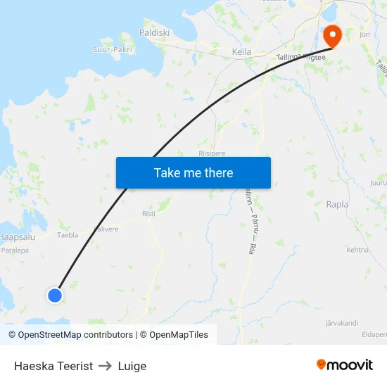 Haeska Teerist to Luige map