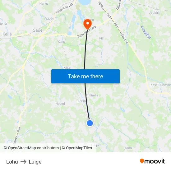 Lohu to Luige map