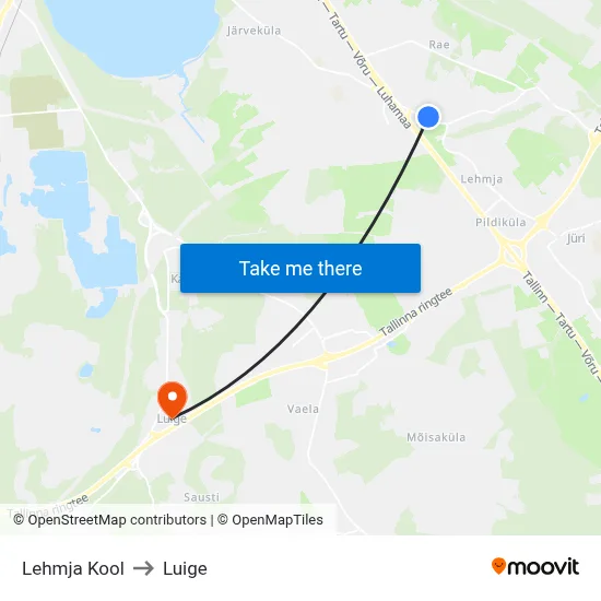 Lehmja Kool to Luige map