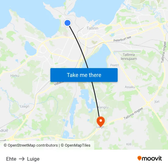 Ehte to Luige map