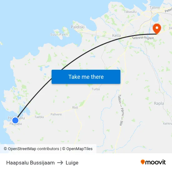 Haapsalu Bussijaam to Luige map