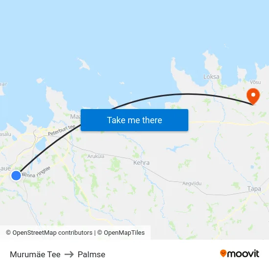 Murumäe Tee to Palmse map