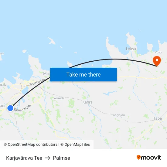Karjavärava Tee to Palmse map