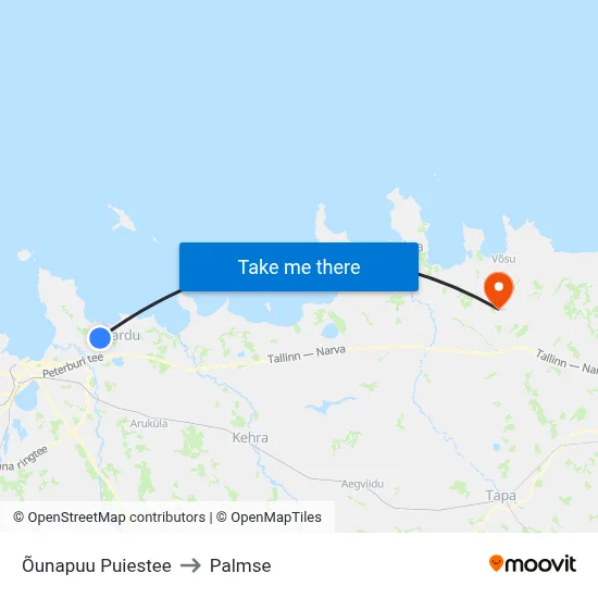 Õunapuu Puiestee to Palmse map