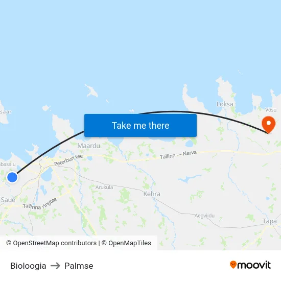 Bioloogia to Palmse map