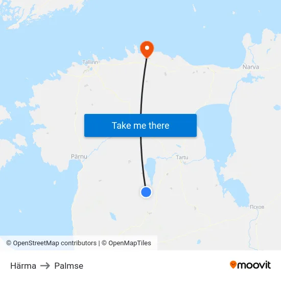 Härma to Palmse map
