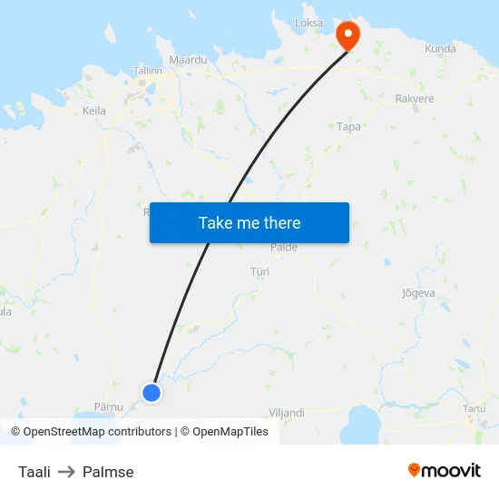 Taali to Palmse map