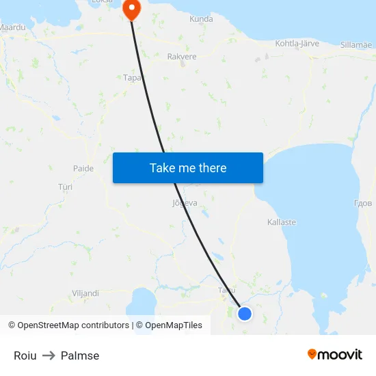 Roiu to Palmse map
