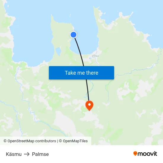 Käsmu to Palmse map