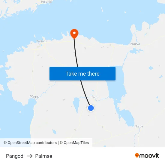 Pangodi to Palmse map