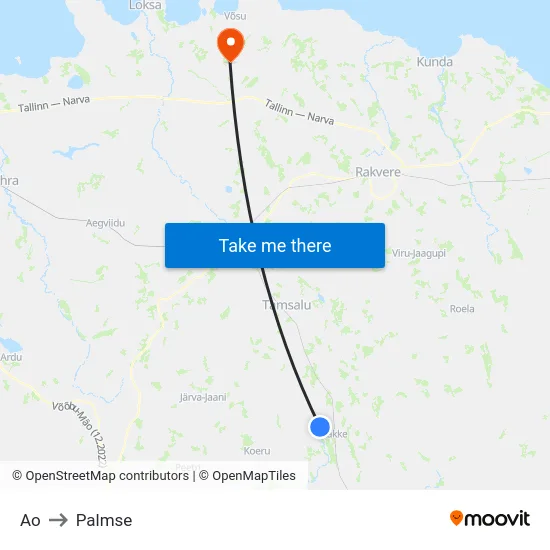 Ao to Palmse map