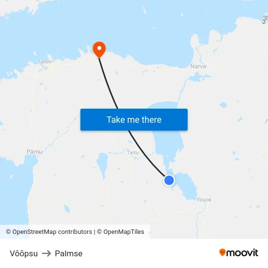 Võõpsu to Palmse map