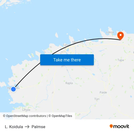 L. Koidula to Palmse map