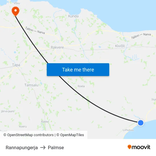 Rannapungerja to Palmse map