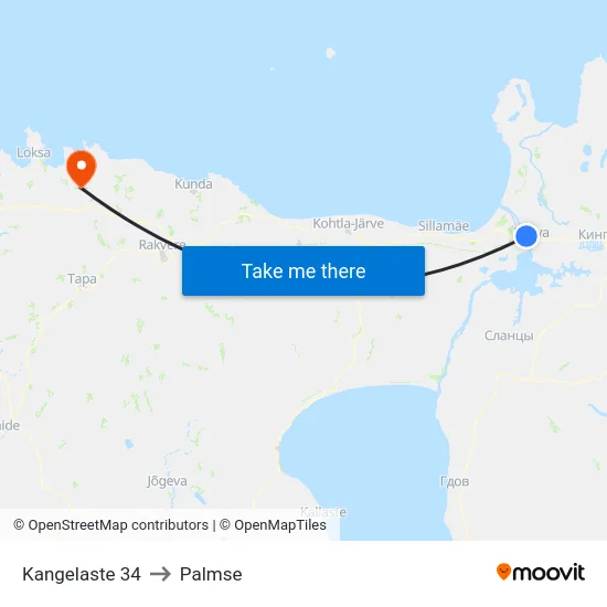 Kangelaste 34 to Palmse map