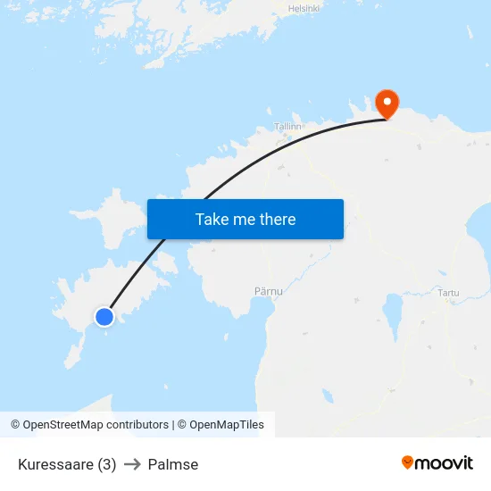 Kuressaare (3) to Palmse map