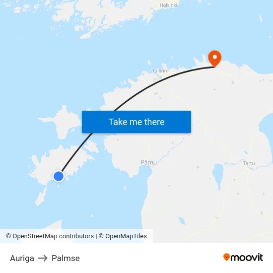 Auriga to Palmse map