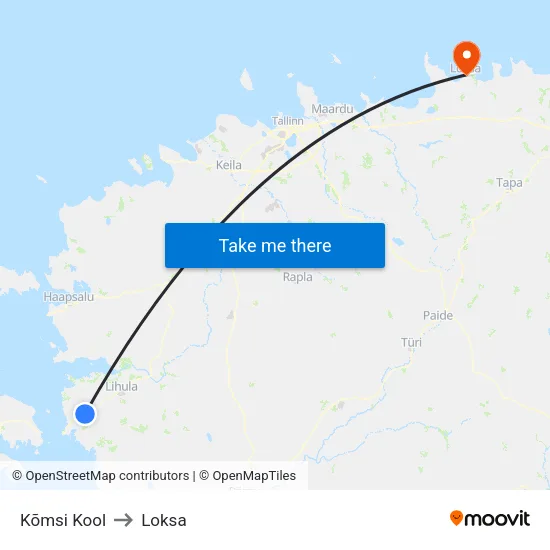 Kõmsi Kool to Loksa map