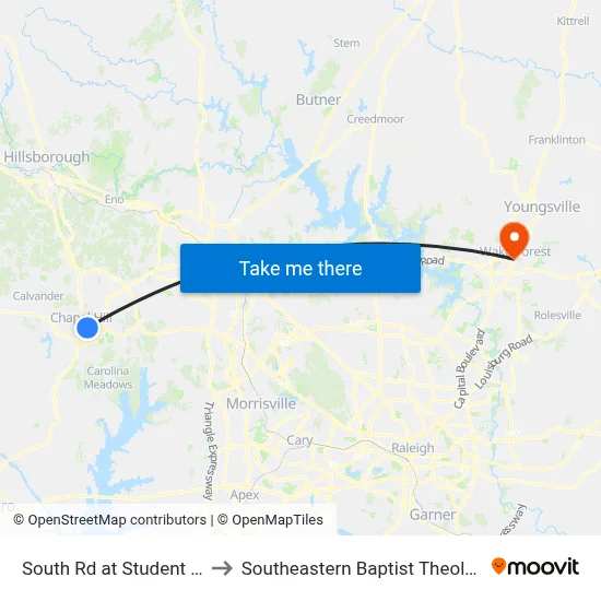 South Rd at Student Stores (Wb) to Southeastern Baptist Theological Seminary map