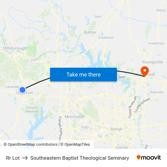 Rr Lot to Southeastern Baptist Theological Seminary map
