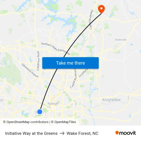 Initiative Way at the Greens to Wake Forest, NC map