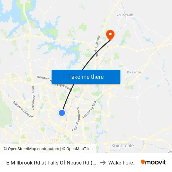 E Millbrook Rd at Falls Of Neuse Rd (Quail Corners to Wake Forest, NC map