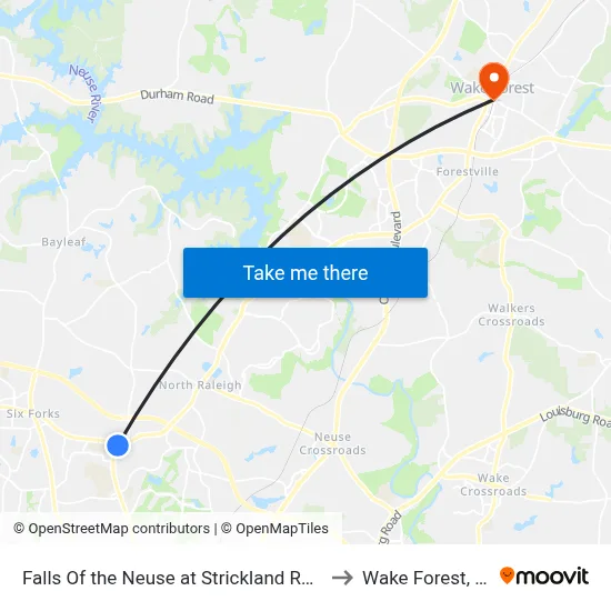 Falls Of the Neuse at Strickland Rd (Ib) to Wake Forest, NC map
