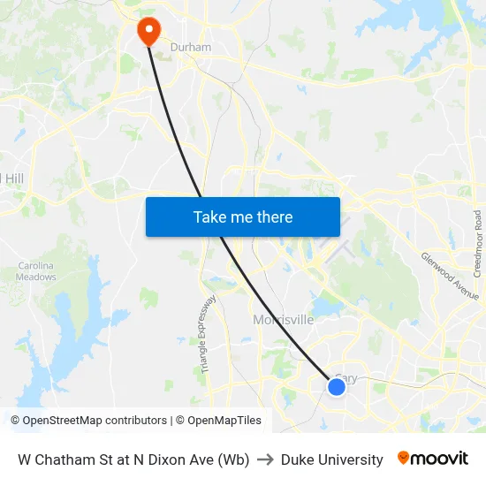 W Chatham St at N Dixon Ave (Wb) to Duke University map