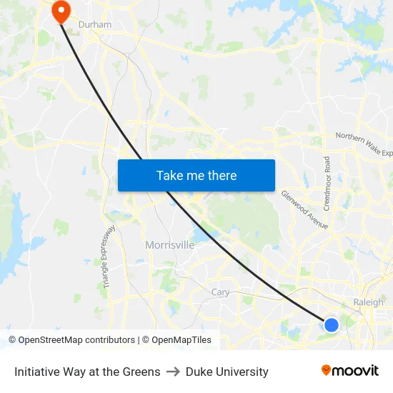 Initiative Way at the Greens to Duke University map