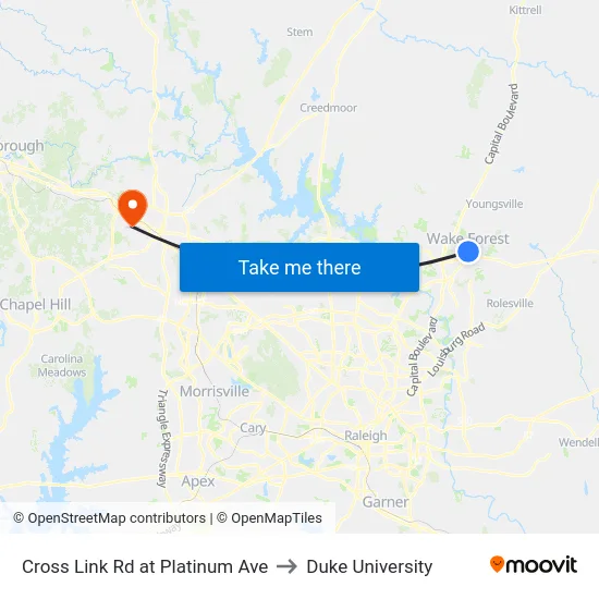 Cross Link Rd at Platinum Ave to Duke University map