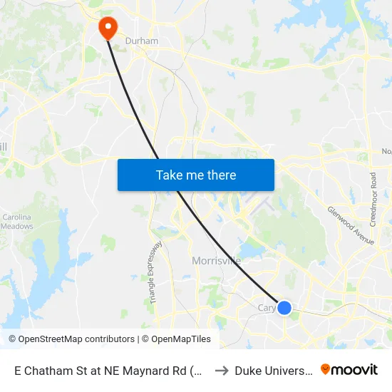 E Chatham St at NE Maynard Rd (Wb) to Duke University map
