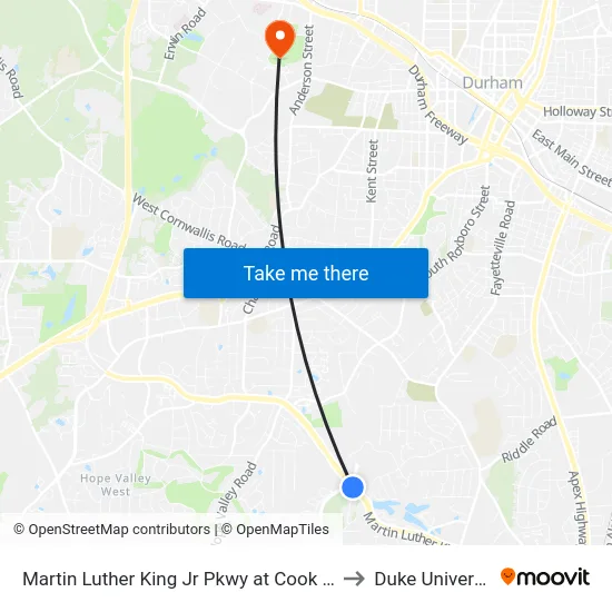 Martin Luther King Jr Pkwy at Cook Rd (E to Duke University map