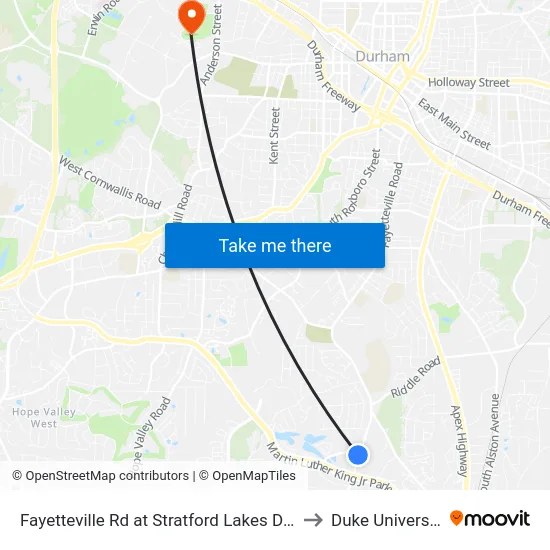 Fayetteville Rd at Stratford Lakes Dr (S to Duke University map