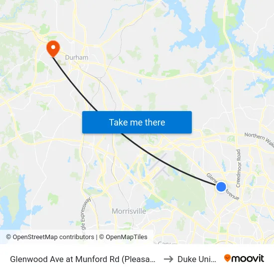 Glenwood Ave at Munford Rd (Pleasant Valley Promen to Duke University map