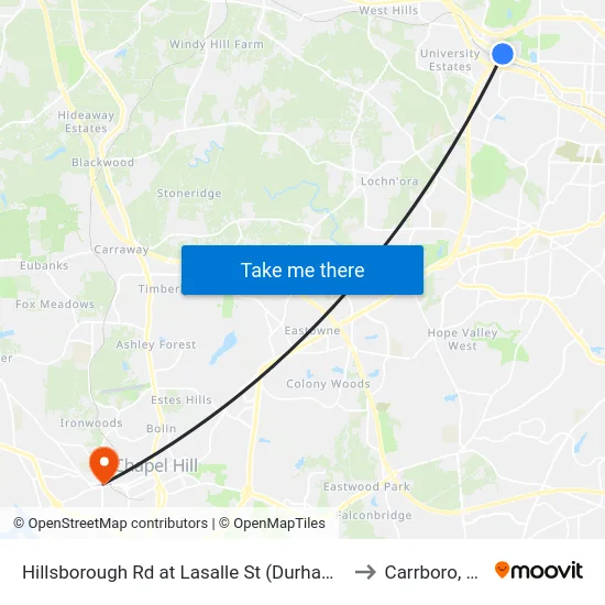 Hillsborough Rd at Lasalle St (Durham Fe to Carrboro, NC map