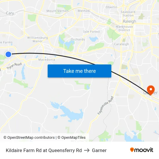 Kildaire Farm Rd at Queensferry Rd to Garner map