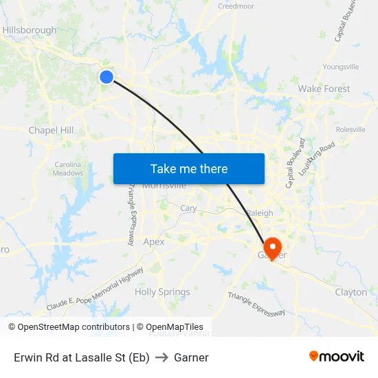 Erwin Rd at Lasalle St (Eb) to Garner map
