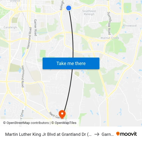 Martin Luther King Jr Blvd at Grantland Dr (Wb) to Garner map