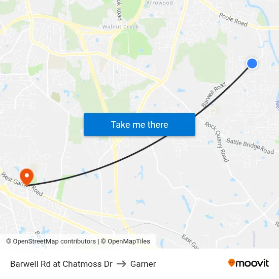Barwell Rd at Chatmoss Dr to Garner map
