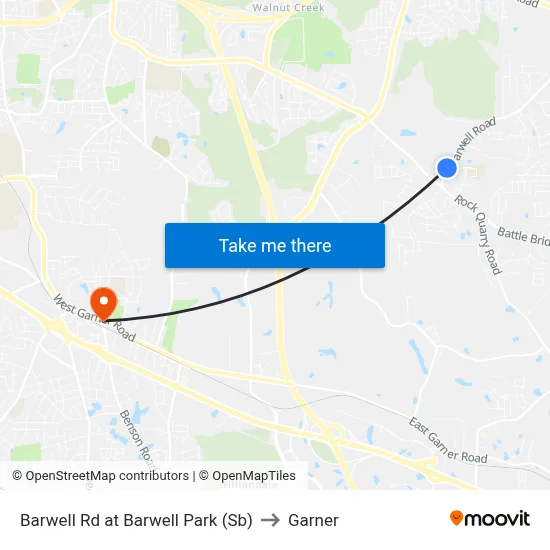 Barwell Rd at Barwell Park (Sb) to Garner map