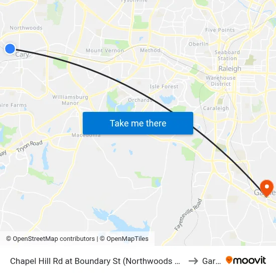Chapel Hill Rd at Boundary St (Northwoods Greenway) (Wb) to Garner map