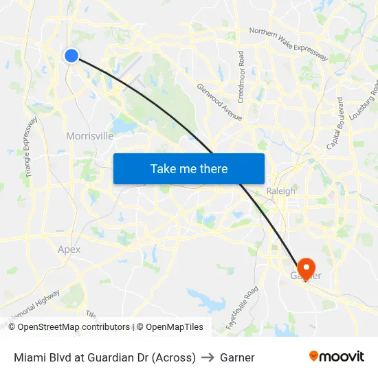 Miami Blvd at Guardian Dr (Across) to Garner map