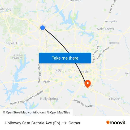 Holloway St at Guthrie Ave (Eb) to Garner map