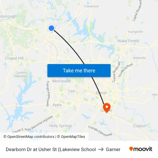 Dearborn Dr at Usher St (Lakeview School to Garner map