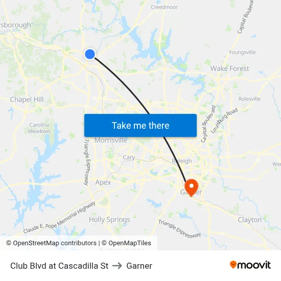 Club Blvd at Cascadilla St to Garner map