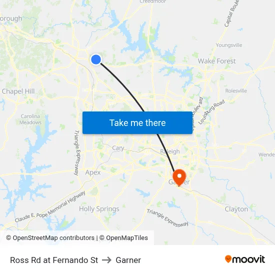 Ross Rd at Fernando St to Garner map